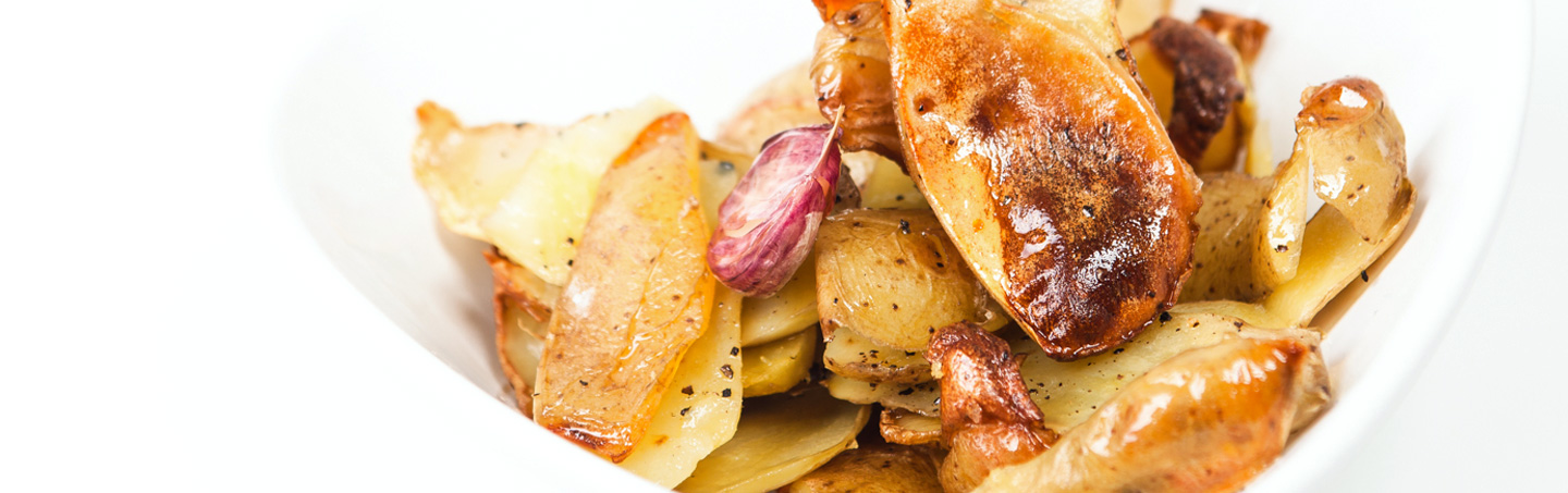 Imagem CASCAS DE BATATA ASSADAS C/ ALHO E PIMENTA