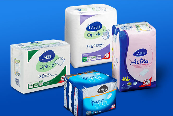 Produtos Labell para incontinência