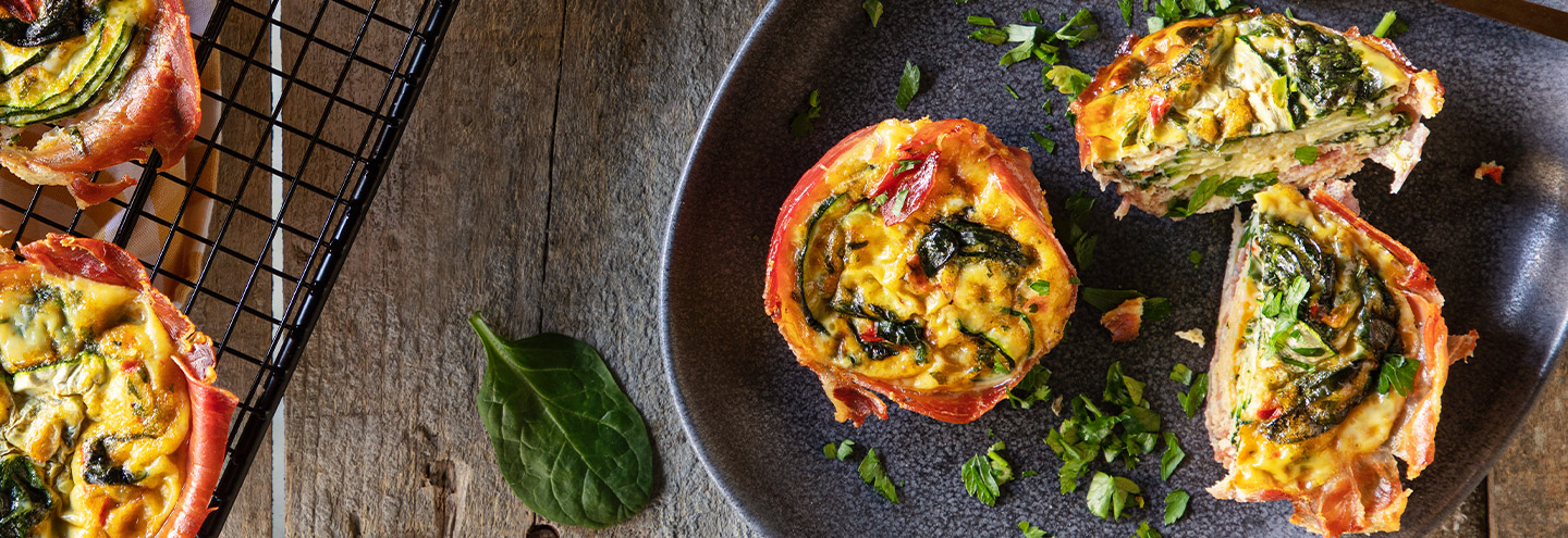 Imagem Queques de Ovo com Curgete e Presunto