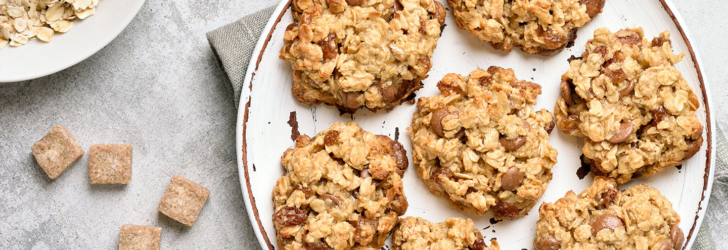 Imagem Bolachas de aveia, maçã e passas