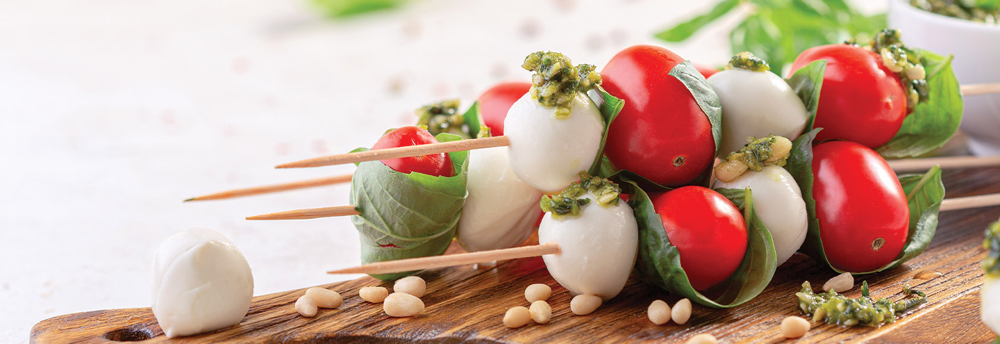 Imagem Espetadas de tomate e mozzarella