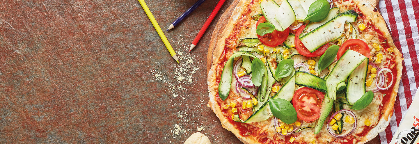 Imagem Pizza de milho e legumes gratinados