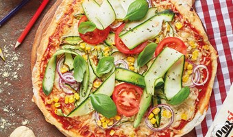Imagem Pizza de milho e legumes gratinados