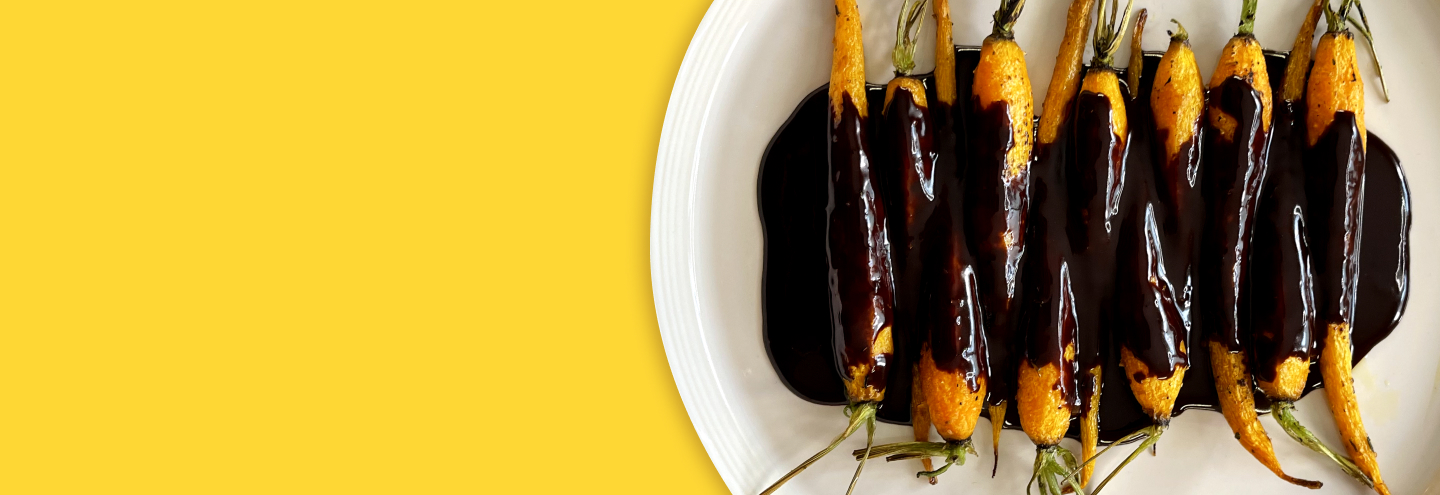 Imagem Cenouras caramelizadas com syrup de chocolate