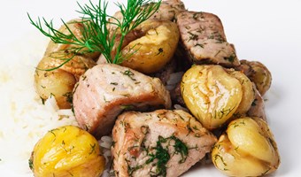 Imagem SALTEADO DE CARNE DE PORCO COM CASTANHAS E FUNCHO