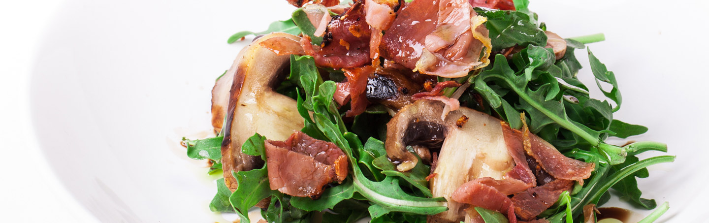 Imagem SALADA DE COGUMELOS GRELHADOS COM PRESUNTO